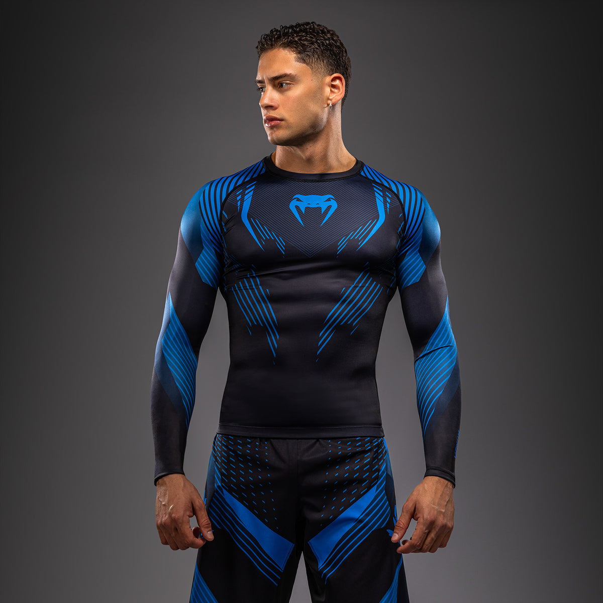 Venum No-Gi 6.0 Rashguard a Maniche Lunghe - Nero/Blu