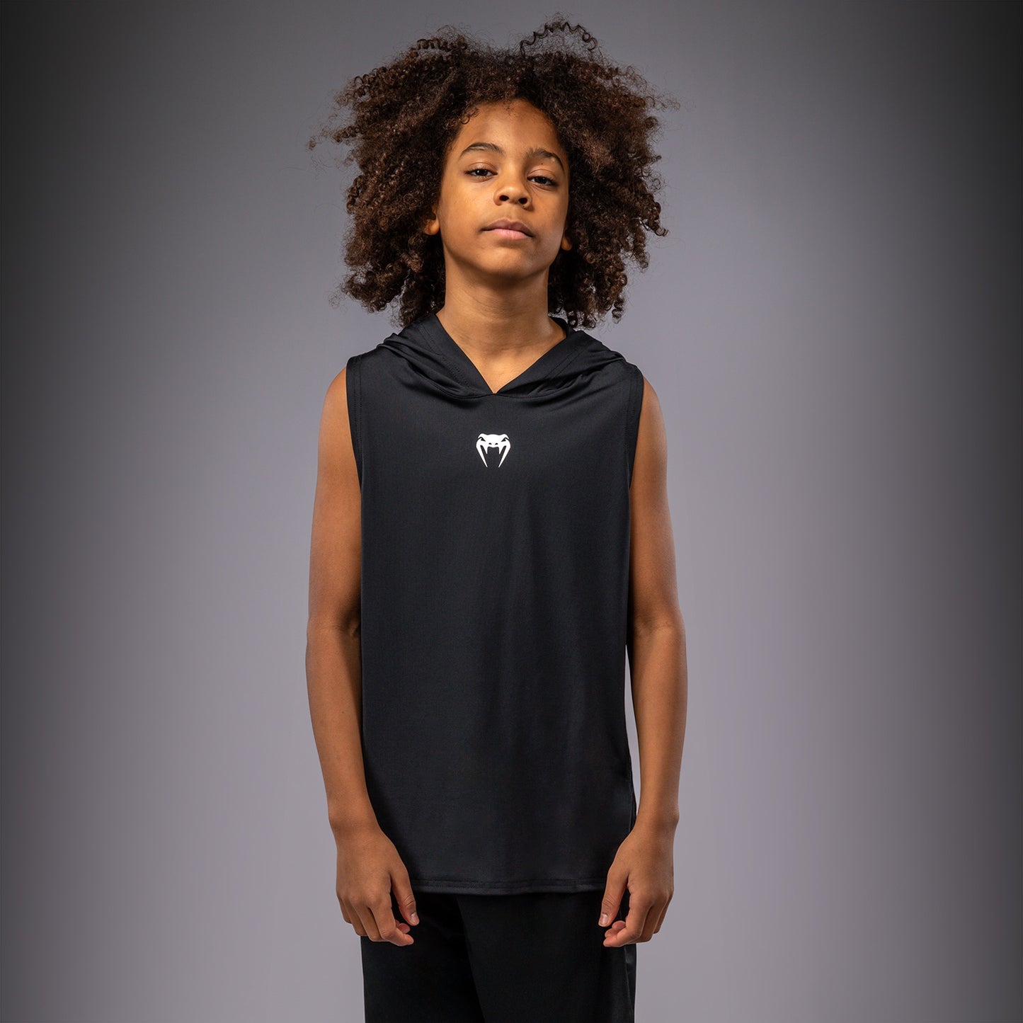 Venum Elite Felpa con Cappuccio Senza Maniche Dry-Tech per Bambini - Nero