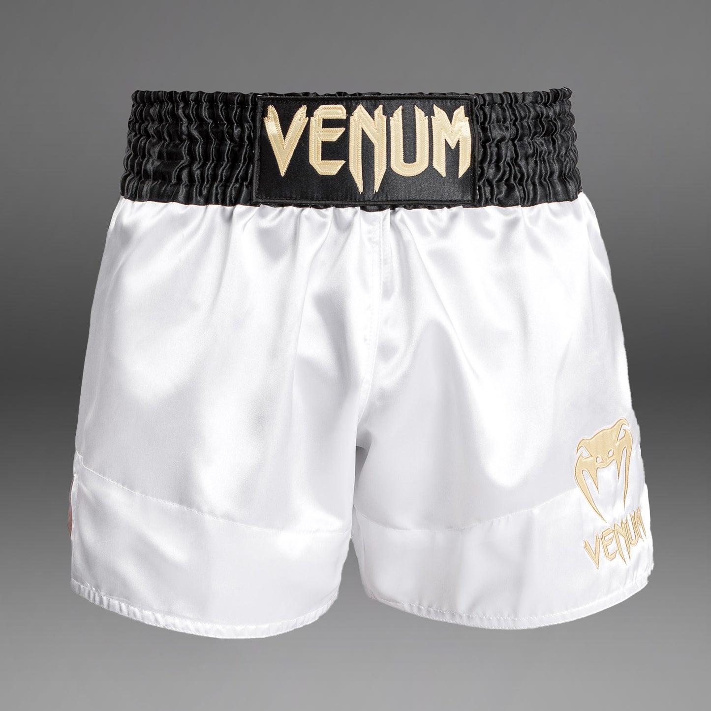 Venum Classic Pantaloncini da Muay Thai - Nero/Bianco/Oro