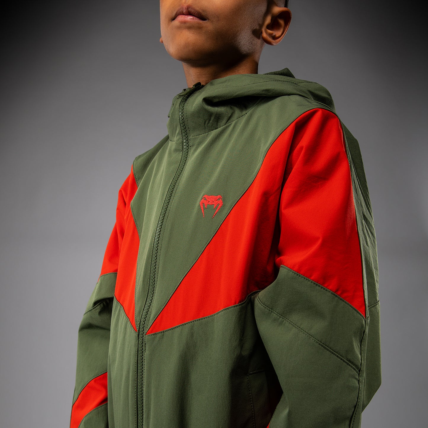Venum Vectra Giacca da Track per Bambini - Verde Militare/Arancio