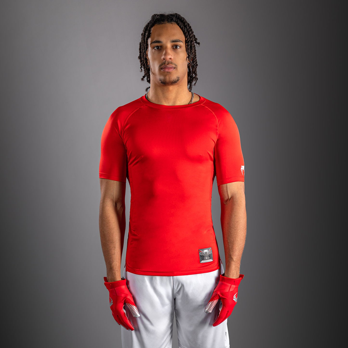 Venum Lineup Maglietta a Compressione a Maniche Corte - Rosso/Bianco