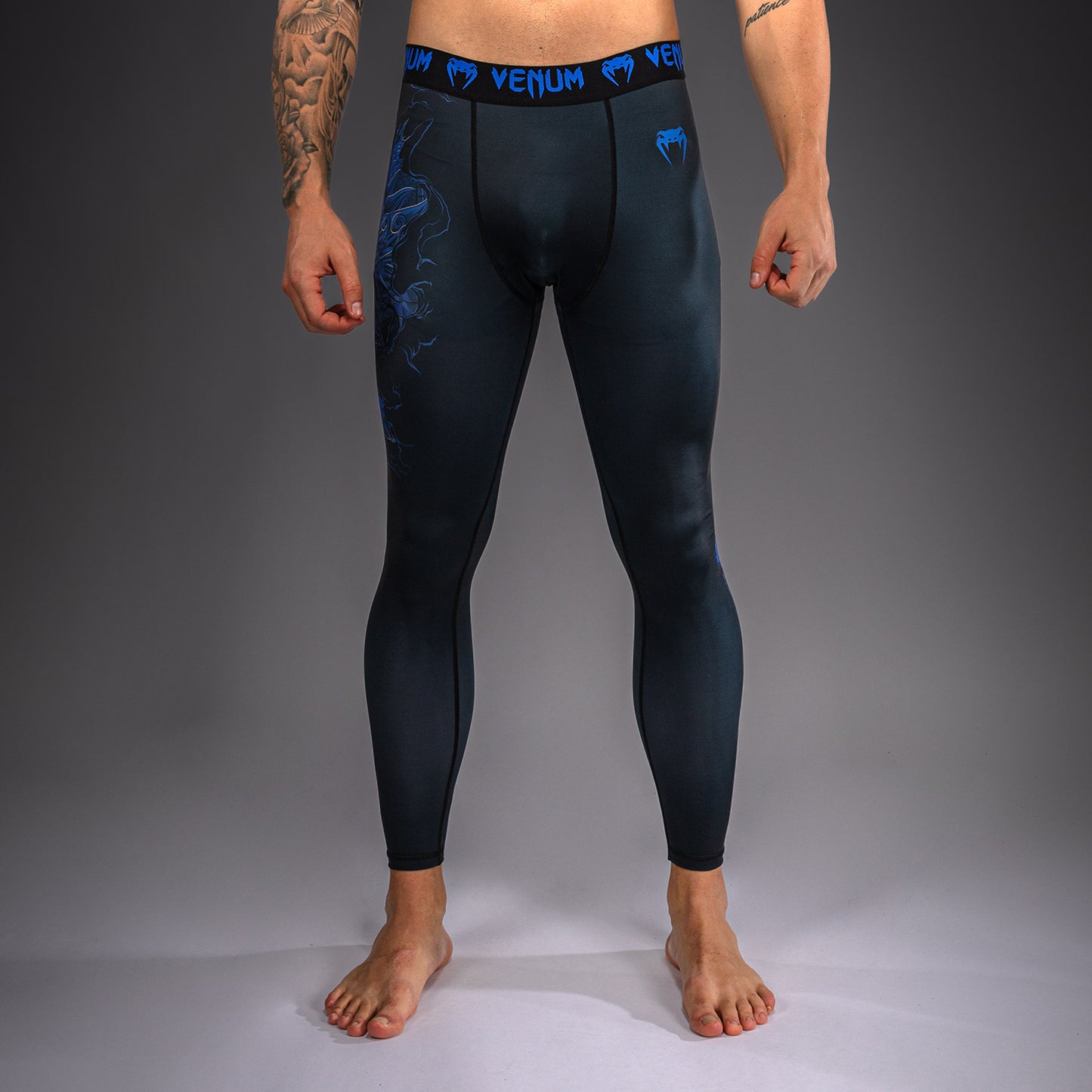 Venum Thunder Dragon Pantaloni a Compressione – Nero/Blu Reale