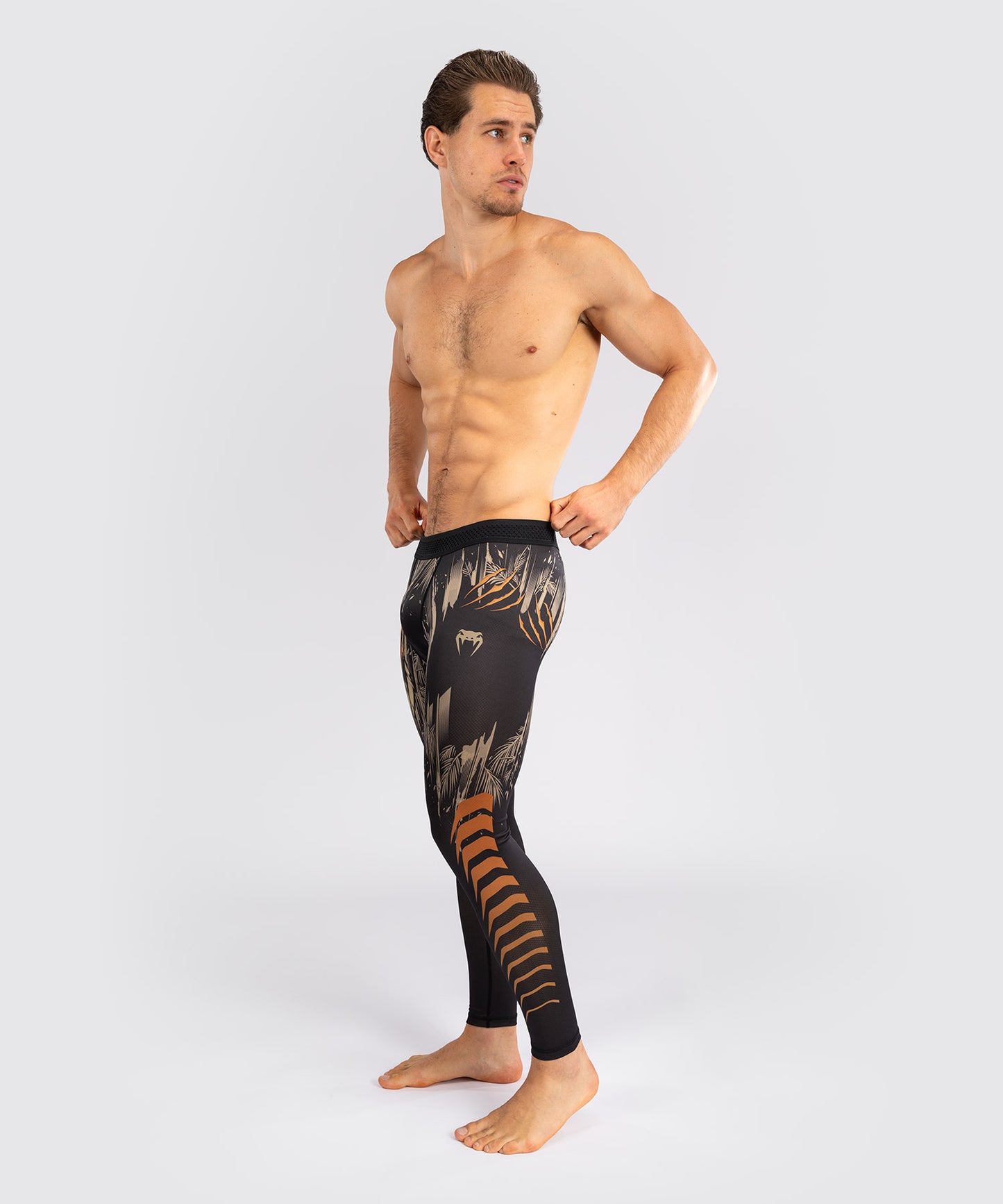 Venum Tiger Pantaloni Compressione Uomo - Nero/Arancione Neon