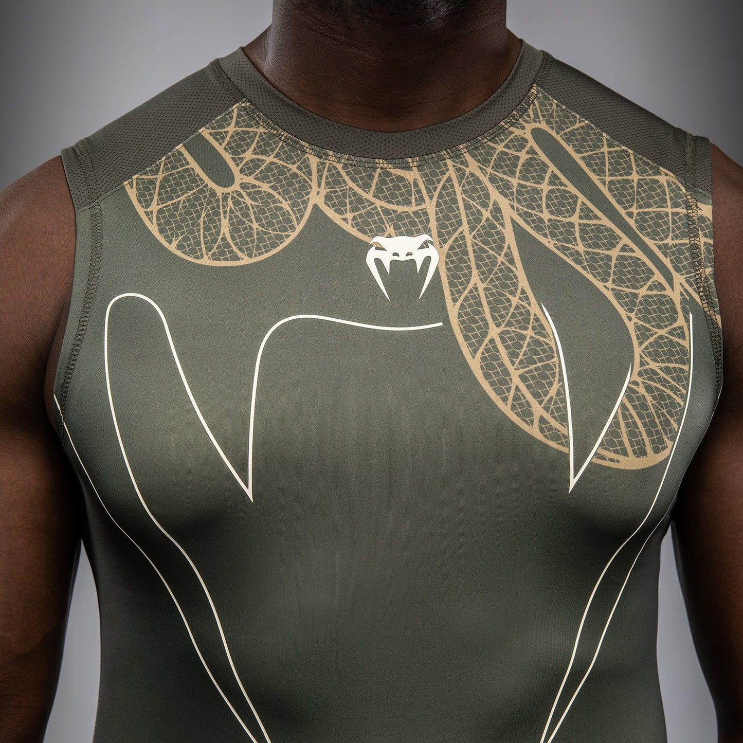 Venum Serpenti Rashguard Senza Maniche – Kaki/Bronzo/Avorio