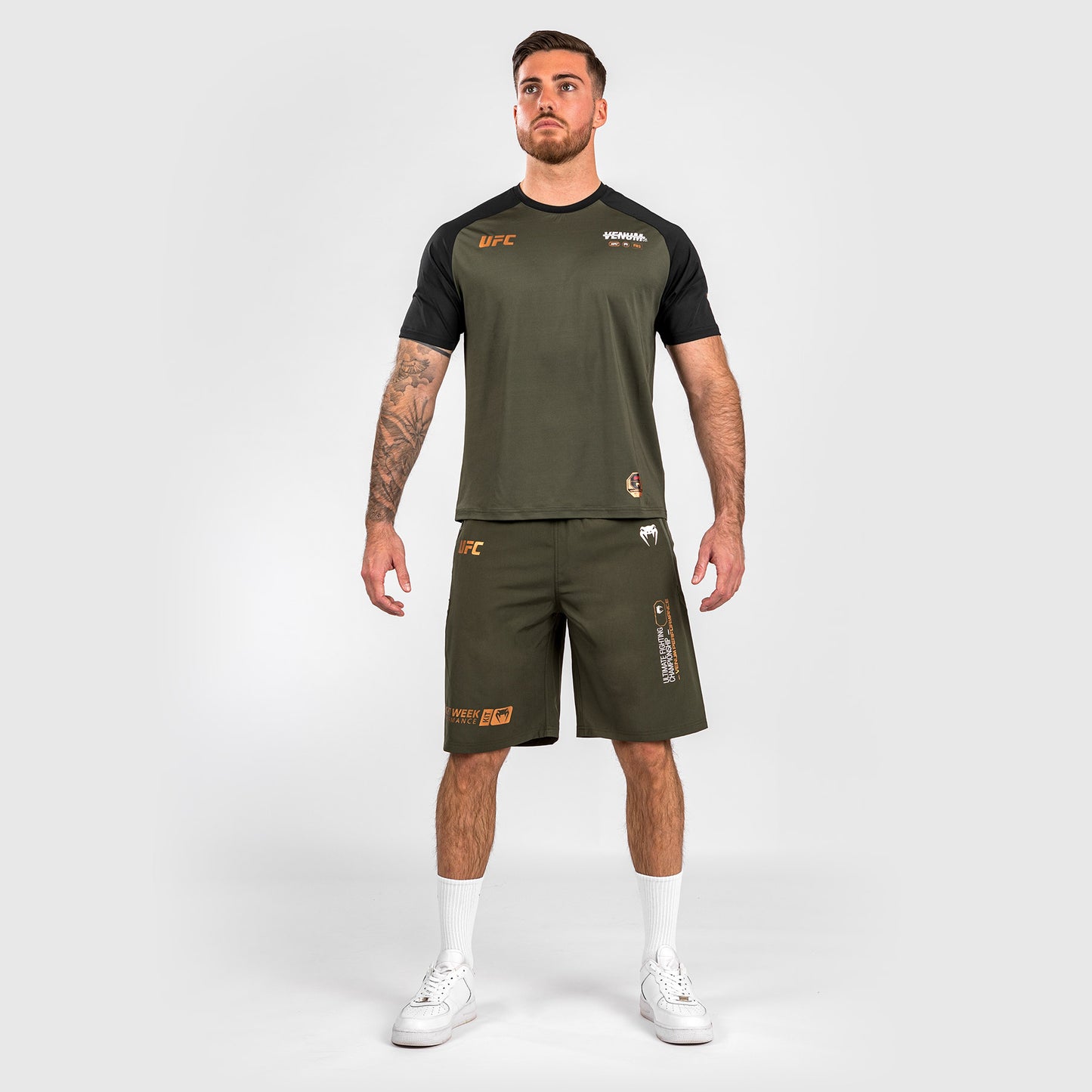 UFC Adrenaline by Venum Fight Week Pantaloncini da Uomo - Khaki/Bronzo