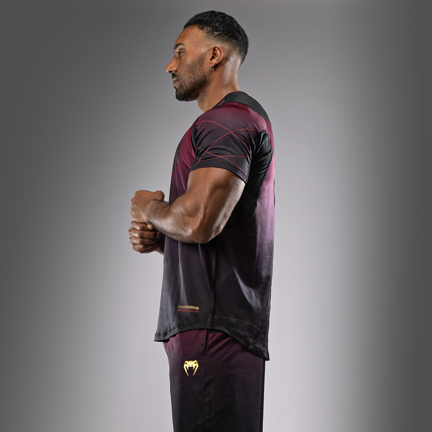 Venum Tactical XT Maglietta Dry Tech Uomo - Nero/Borgogna/Oro