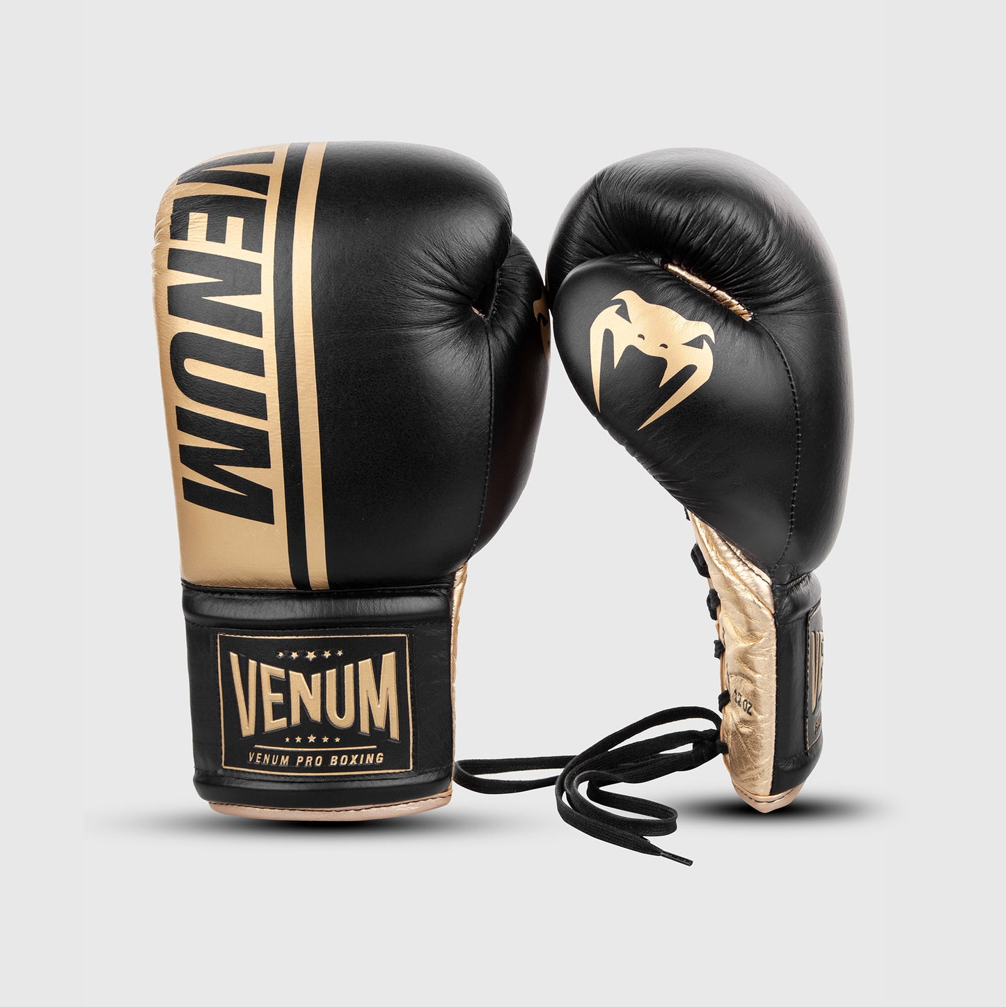 Guantoni da boxe professionali Venum Shield con lacci - Nero/Oro