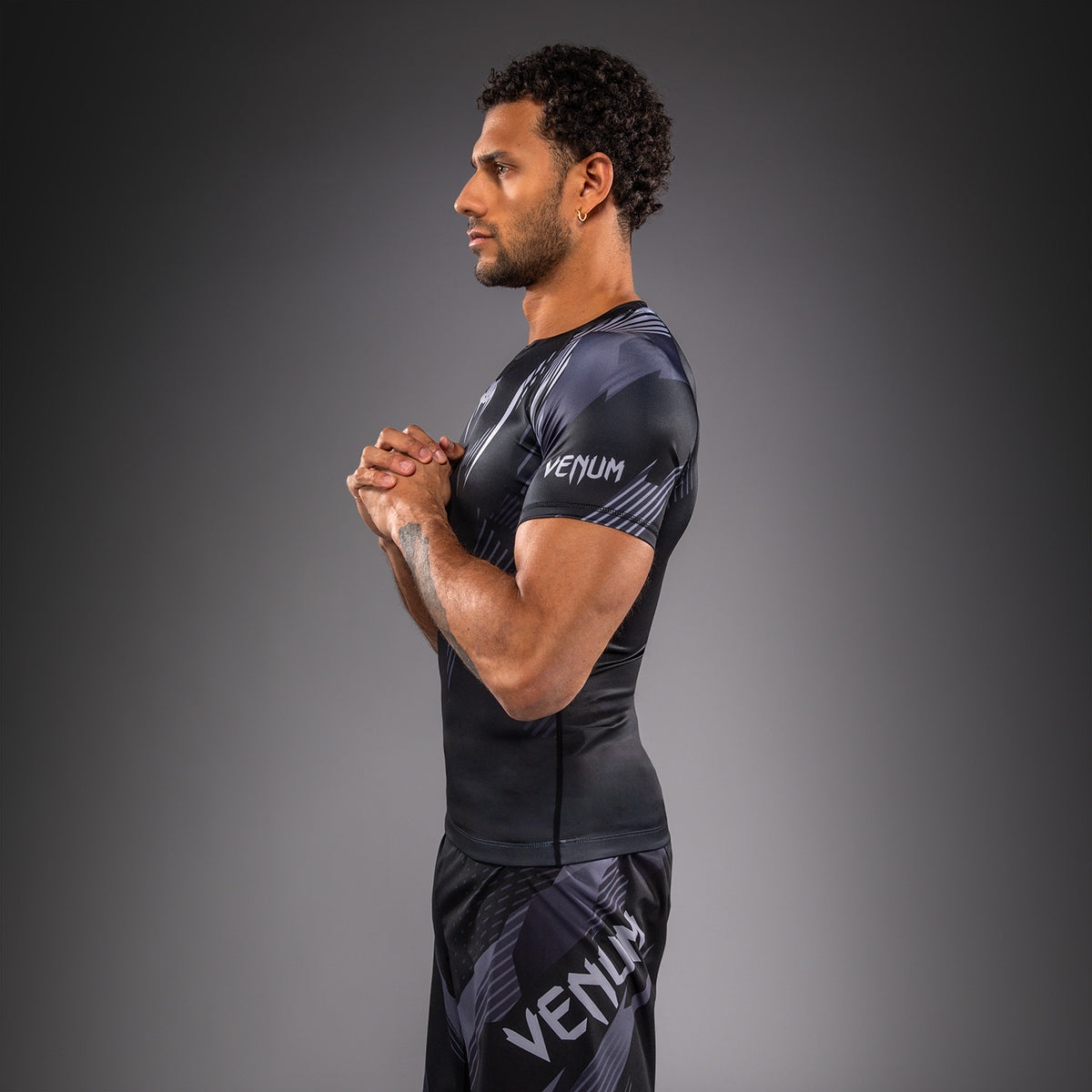 Venum No-Gi 6.0 Rashguard a Maniche Corte - Nero/Grigio