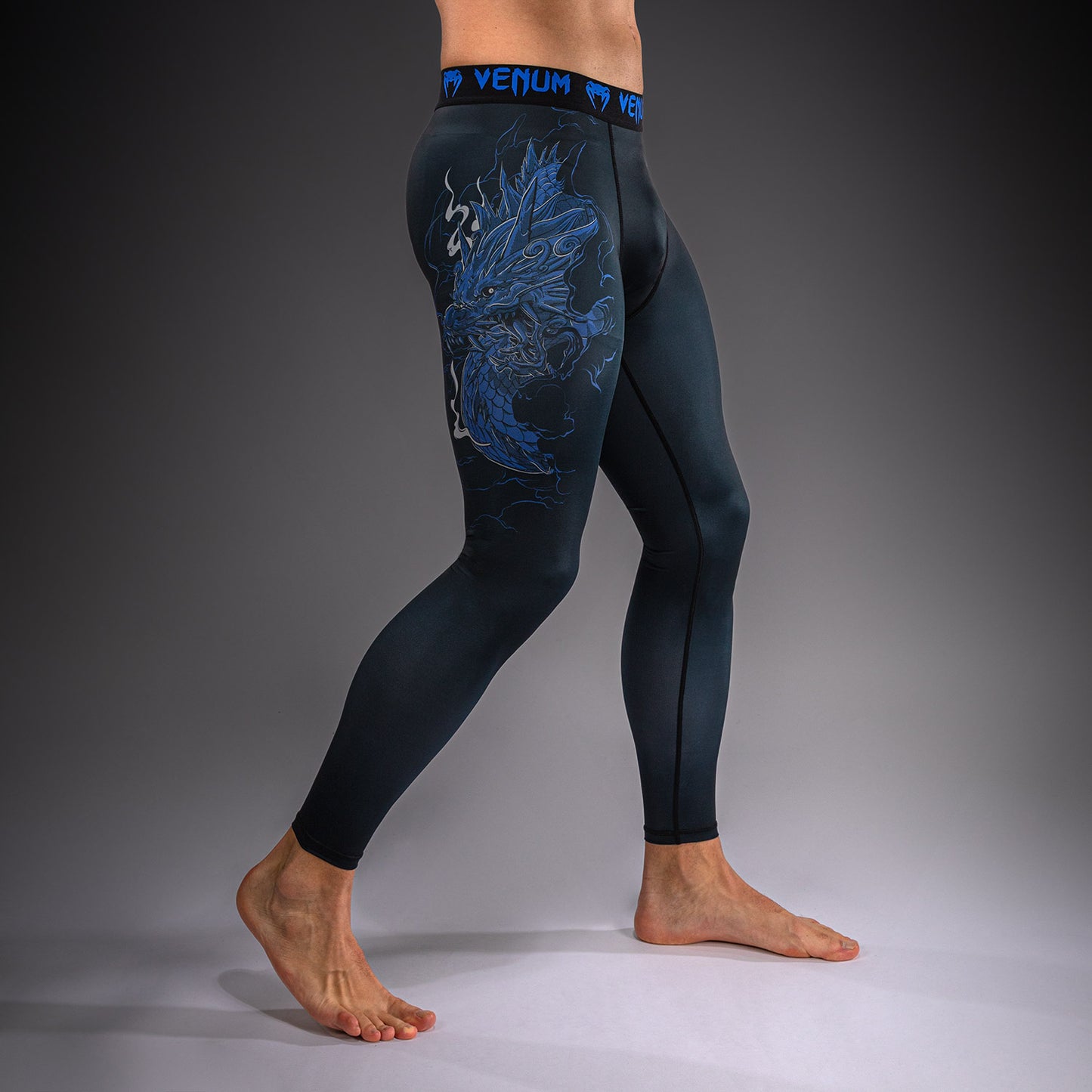 Venum Thunder Dragon Pantaloni a Compressione – Nero/Blu Reale