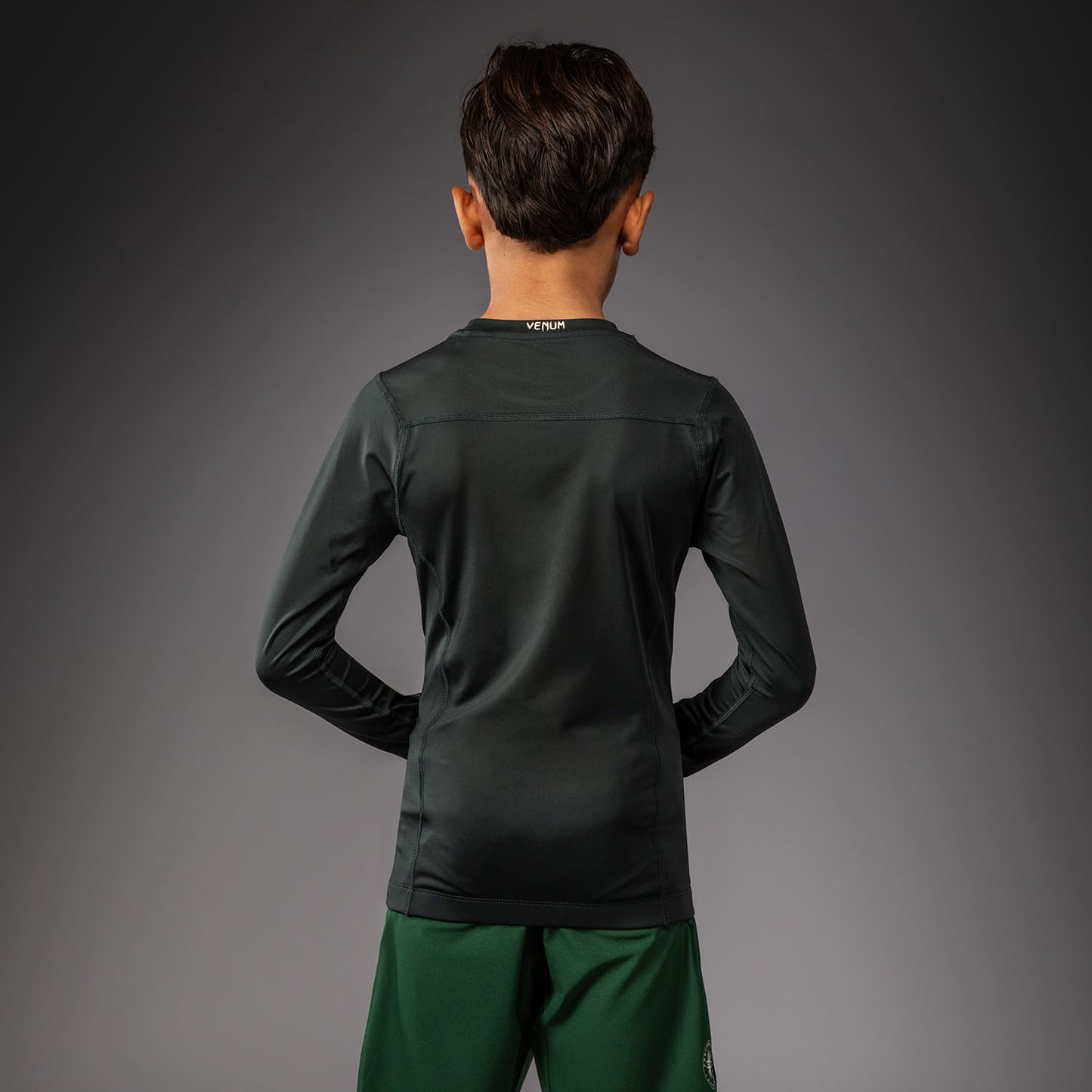 Venum Attack Rashguard a manica lunga per bambini - Verde foresta/ Bianco sporco
