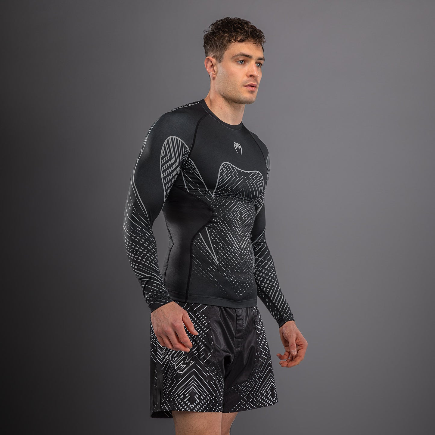 Venum Midnight Fury Rashguard a Maniche Lunghe – Nero/Grigio/Argento