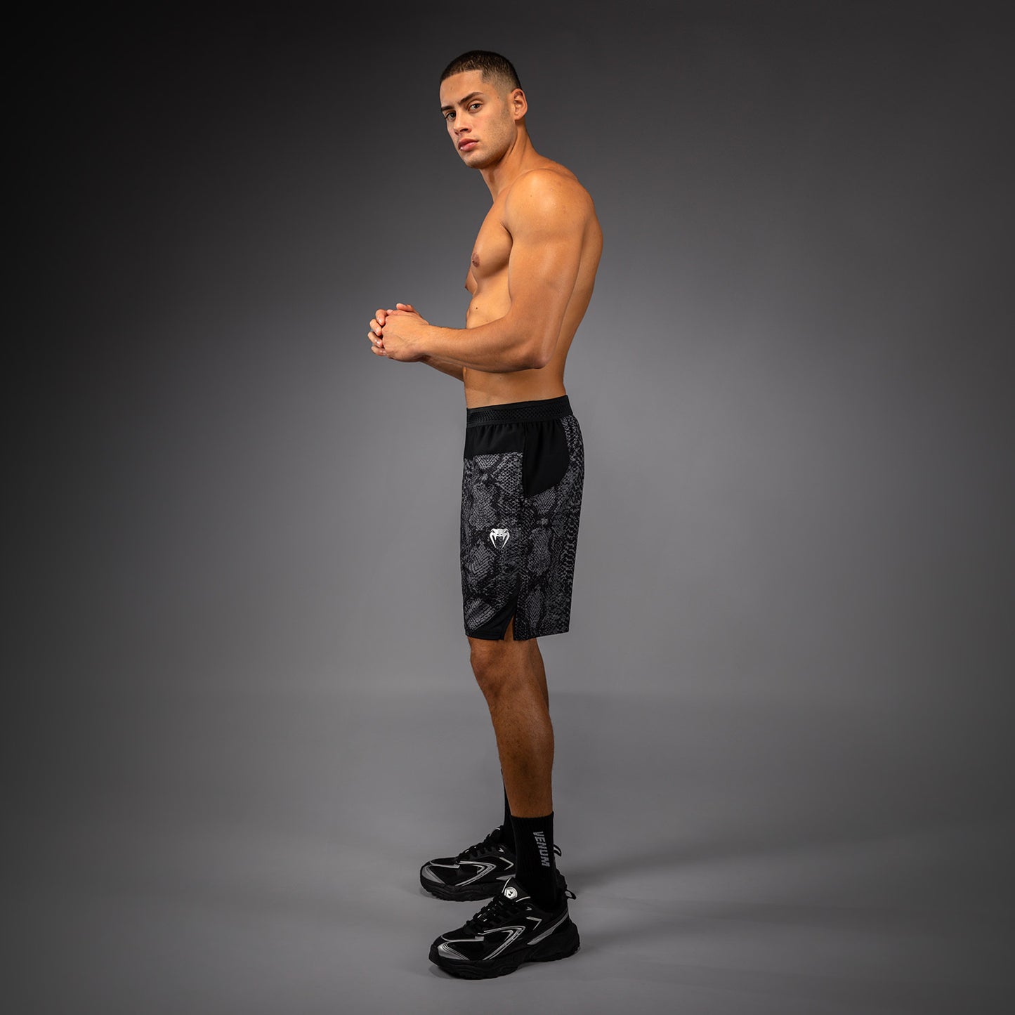 Venum G-Fit Scales Pantaloncini da Allenamento – Nero/Grigio Carbone