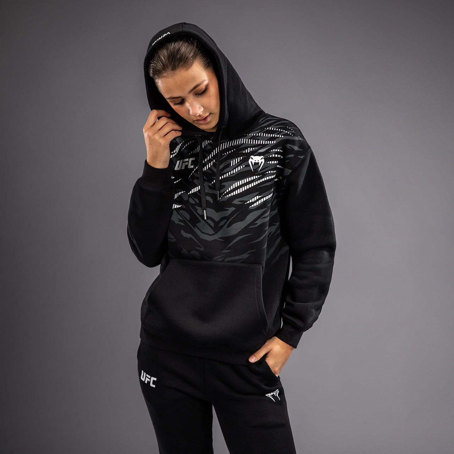 UFC Fusion by Venum Replica Felpa con Cappuccio per Donna - Nero