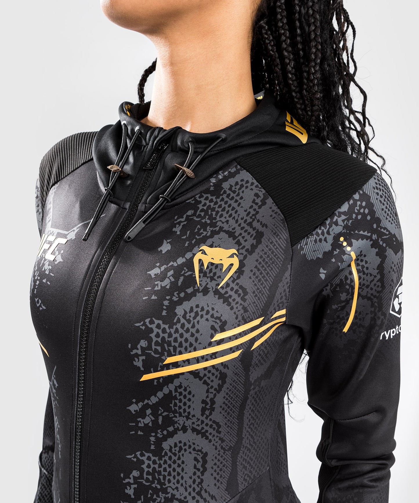 UFC Adrenaline by Venum Authentic Fight Night Felpa con cappuccio Walkout da Donna - Champion