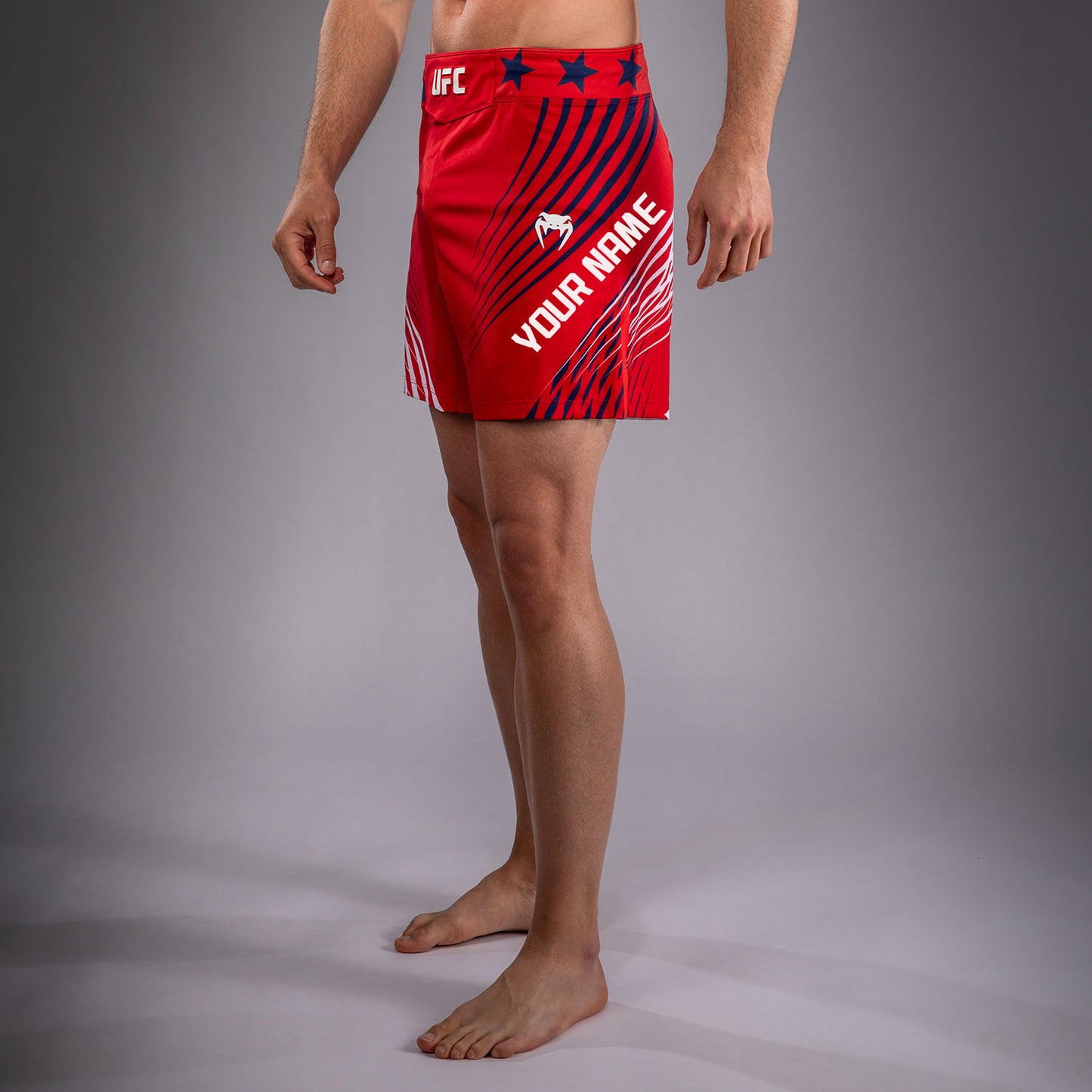 Official UFC Freedom 250 by Venum Personalizzato Authentic Fight Night Pantaloncini da combattimento taglio corto da uomo - Rosso