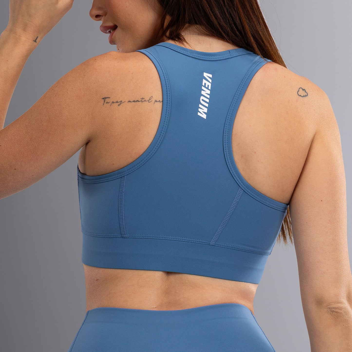 Venum Essential Medium Impact Sports Bra da Donna - Blu Tempesta