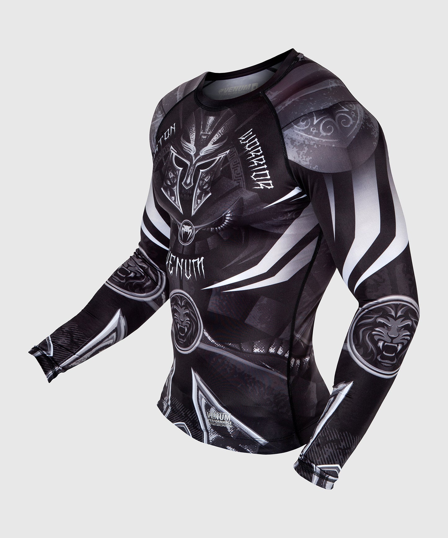 Rashguard Venum Gladiator 3.0 - Nera/Bianca - Maniche lunghe