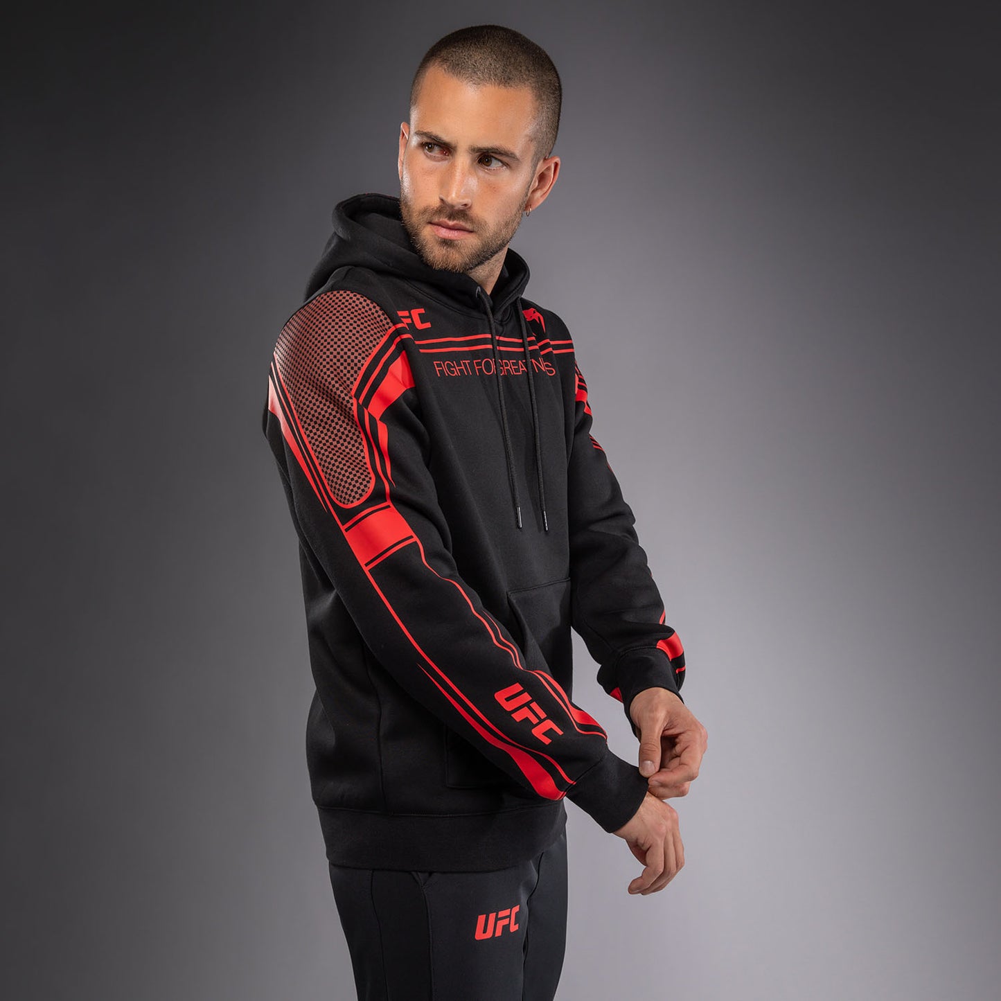 Venum UFC Unity by Venum Authentic Fight Week Felpa con Cappuccio da Uomo - Nero