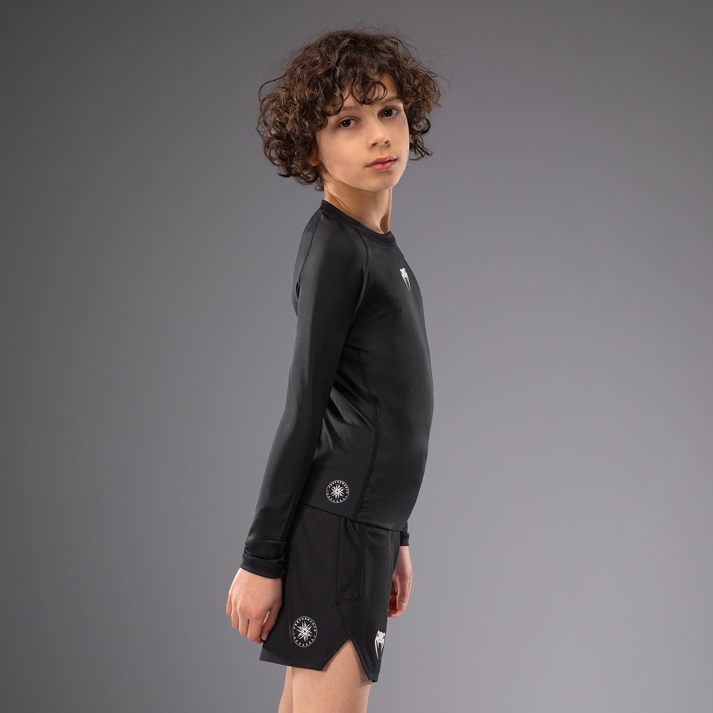Venum Contender Rashguards per Bambini Maniche Lunghe - Nero