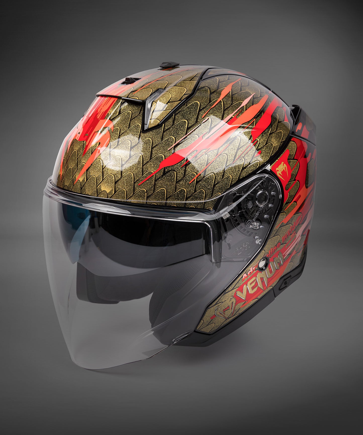 Venum x Shark Casco moto SKWAL i3 JET - Rosso/Oro