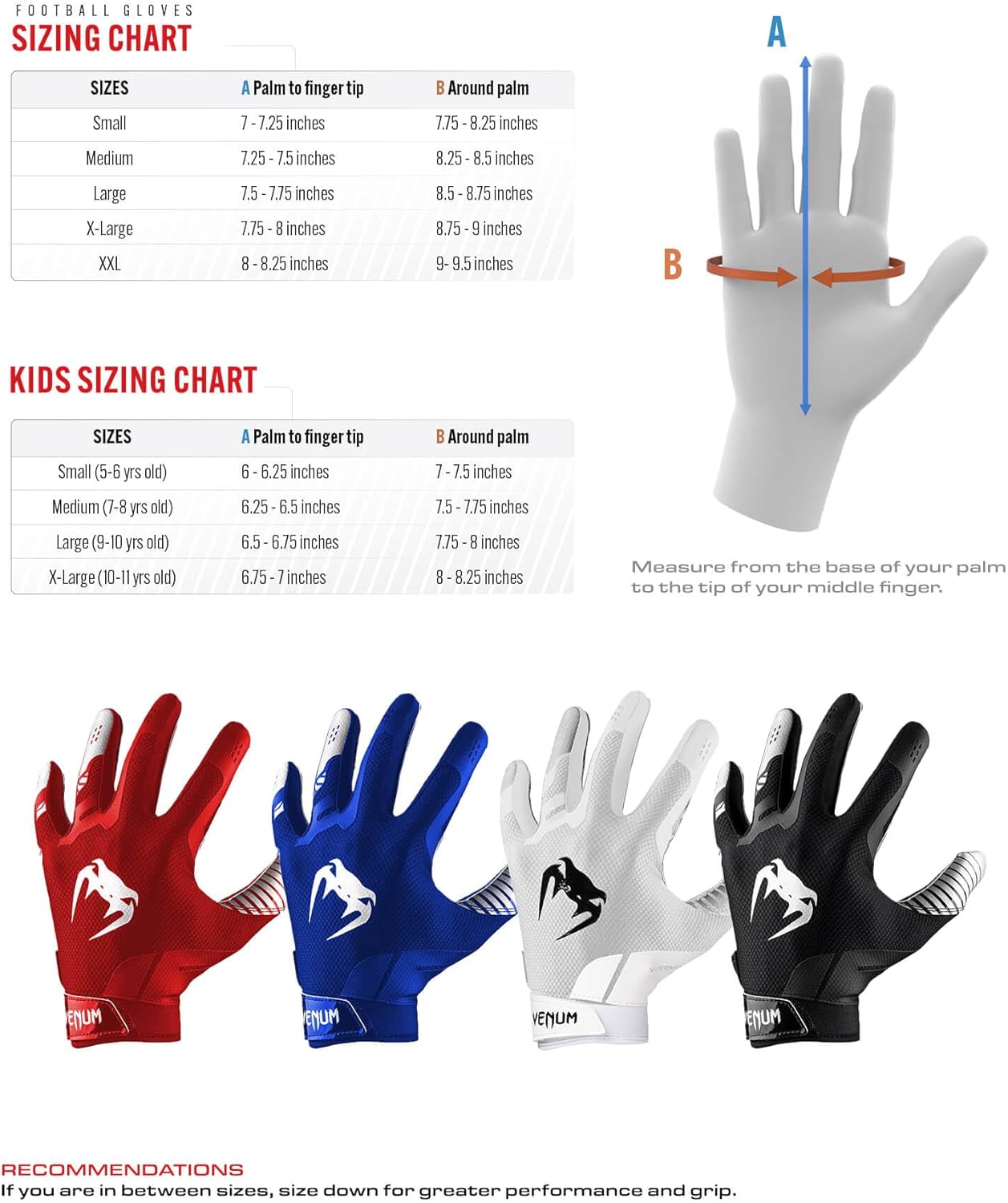 Venum Elite Guanti da football - Bianco/Nero