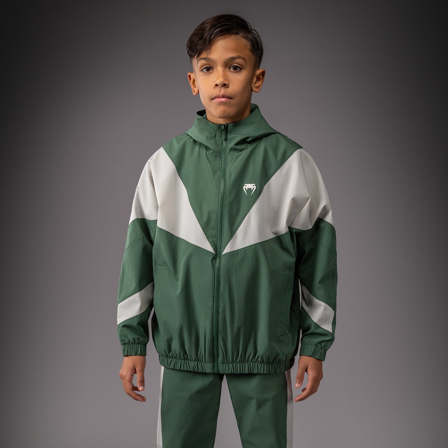 Venum Vectra Giacche da Track per Bambini – Verde Foresta/ Bianco Sporco