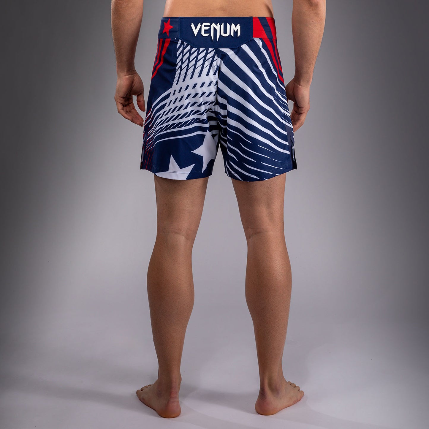 Official UFC Freedom 250 by Venum Personalizzato Authentic Fight Night Pantaloncini da combattimento taglio corto da uomo - Blu