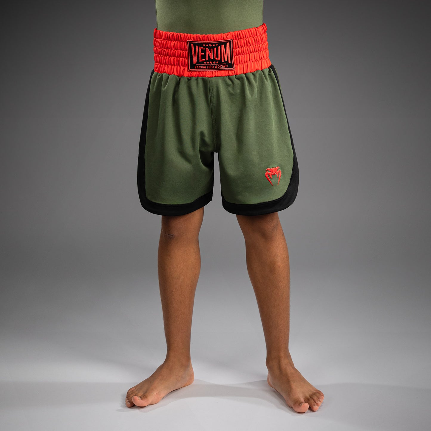 Venum Classic Pantaloni da Boxe per Bambini - Verde Militare/Arancione