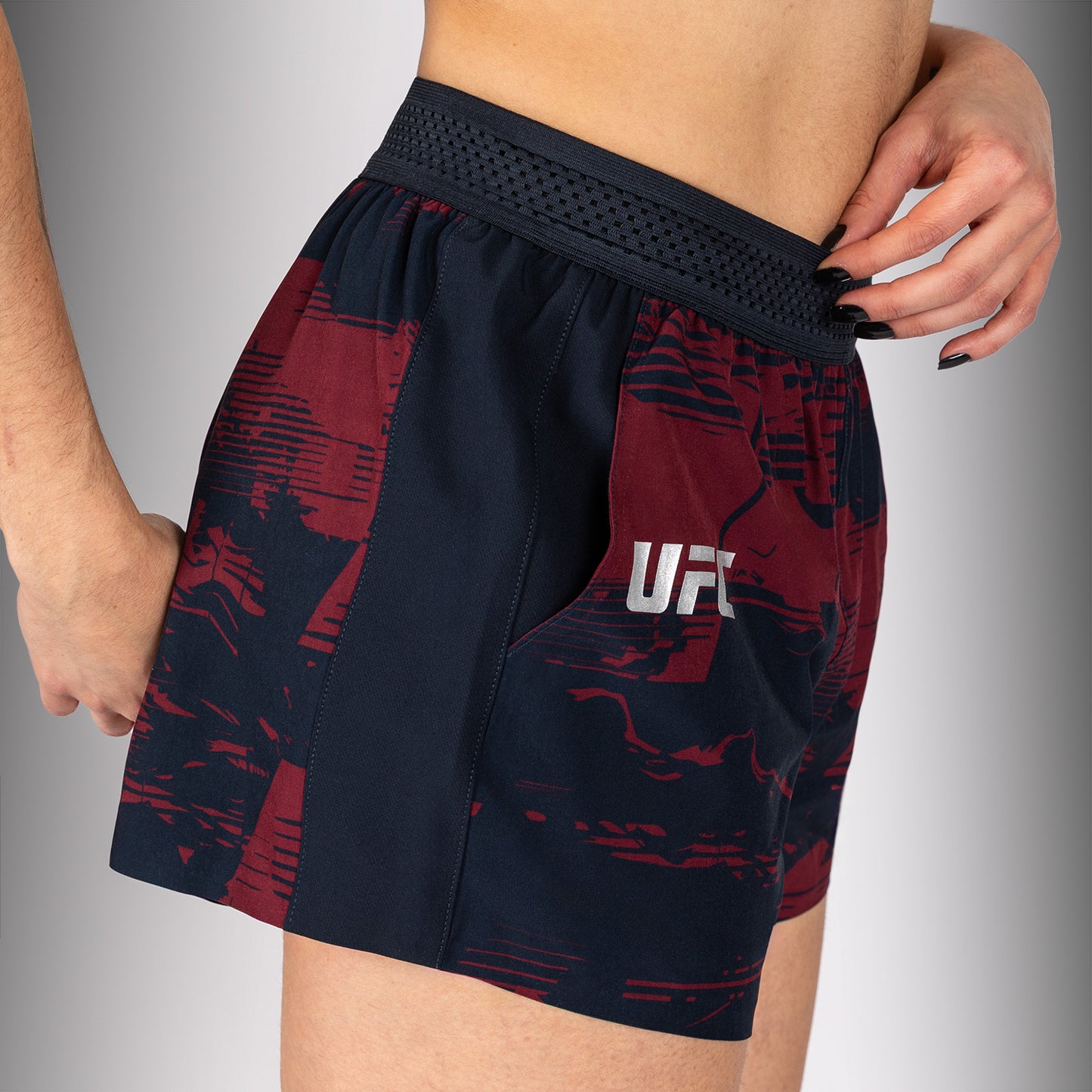 UFC Zenith by Venum Authentic Fight Week Pantaloncini Performance Donna - Blu navy/Bordeaux/Argento