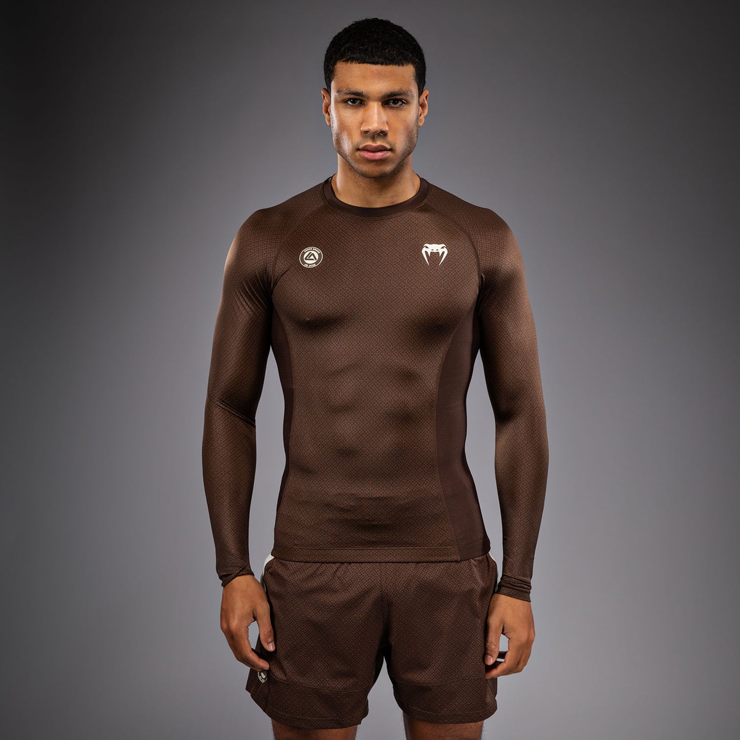 Venum x Roger Gracie Academy Rashguard a Maniche Lunghe - Marrone Scuro