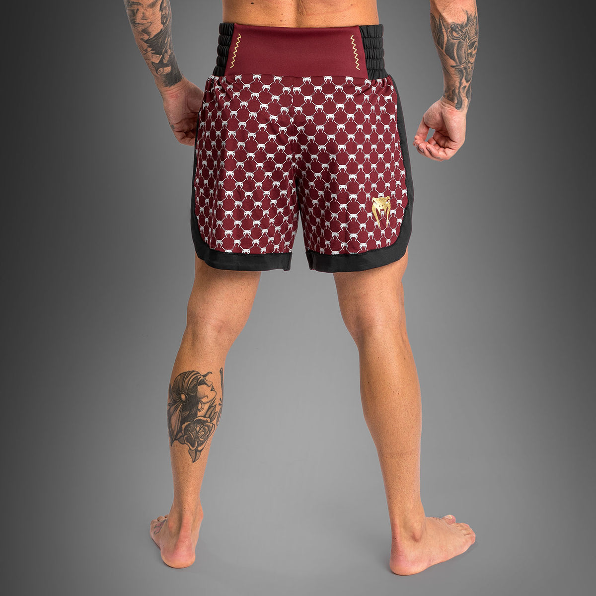 Pantaloncini da boxe Monogram Venum - Nero/Bordeaux