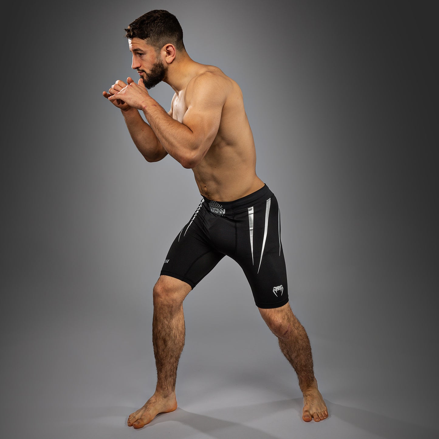 Venum x WOW FC Pantaloni Vale Tudo da Uomo - Nero/ Grigio Argento
