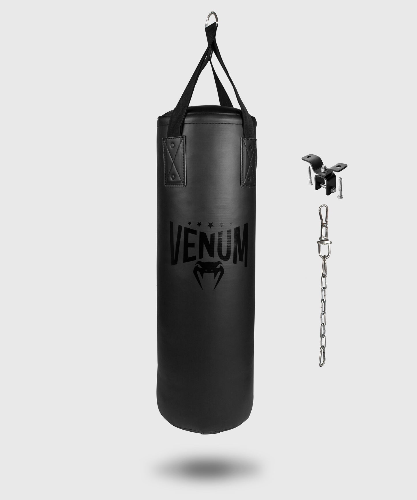 Venum Origins Sacco da boxe - Nero/Nero (montaggio a soffitto incluso)