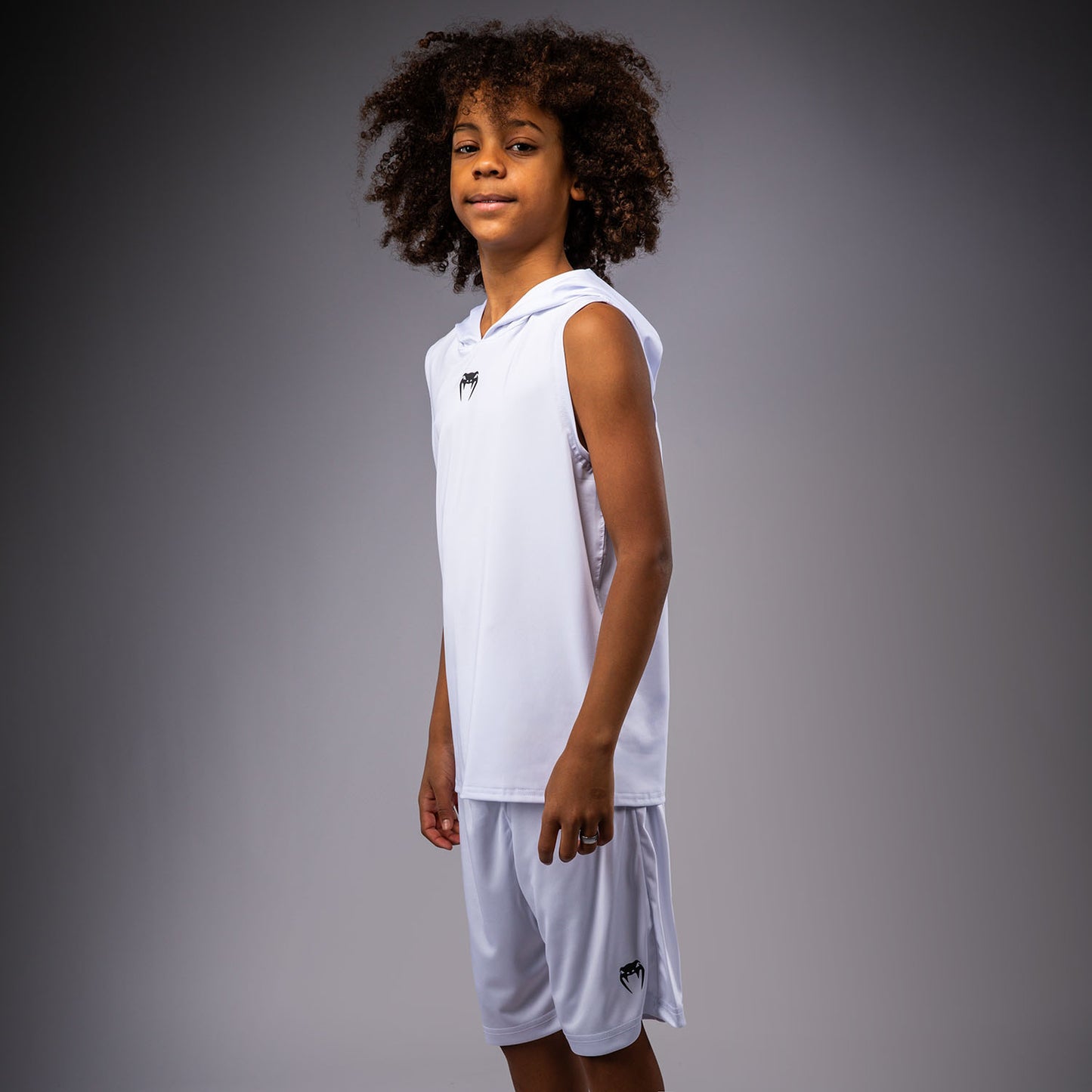 Venum Elite Felpa con Cappuccio Senza Maniche Dry Tech per Bambini - Bianco