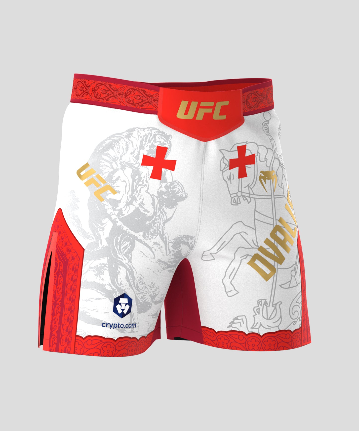 UFC Unrivaled by Venum Merab Dvalishvili Pantaloncini da combattimento Uomini - Bianco/Rosso