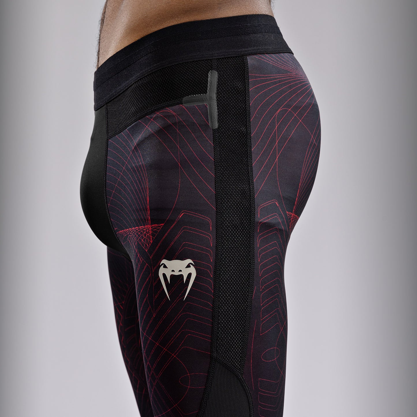 Venum G-Fit Air Pantaloni a compressione - Nero Profondo/Rosso Fuoco