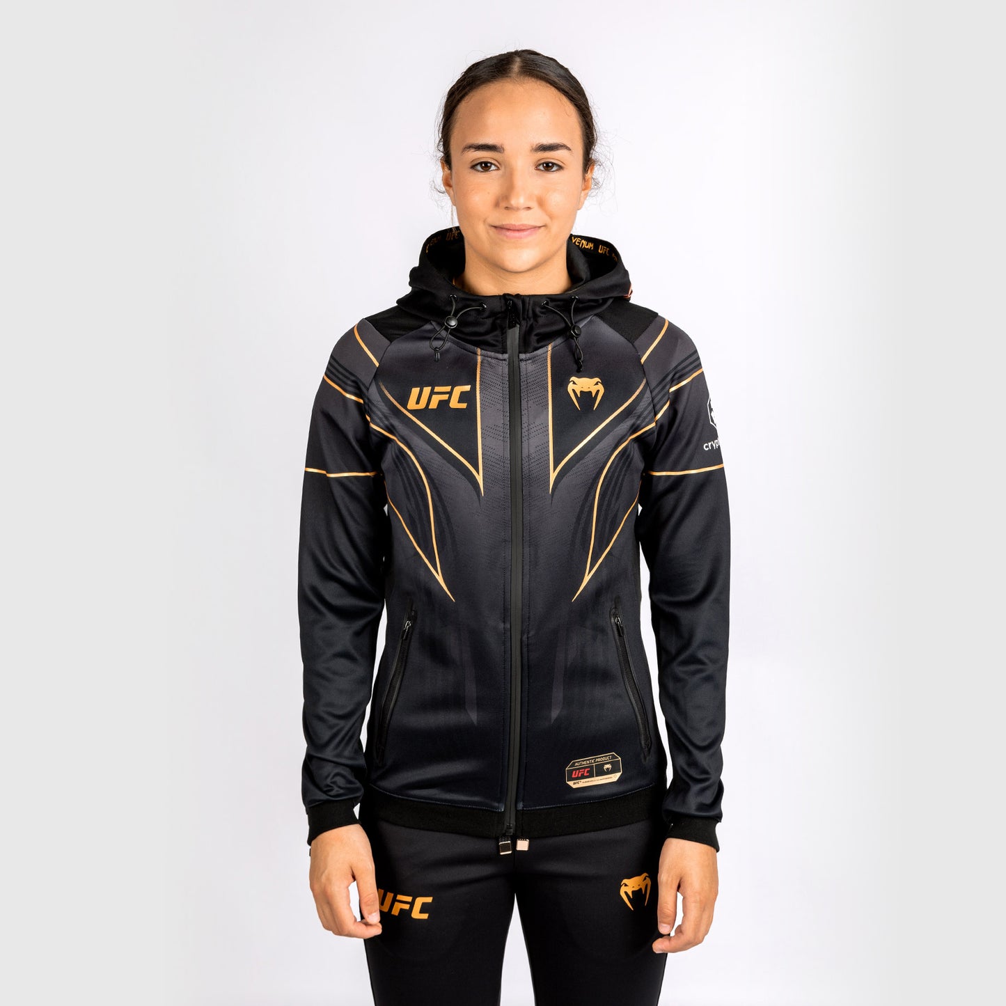 Felpa con cappuccio UFC Venum personalizzata Authentic Fight Night 2.0 Donna - Champion