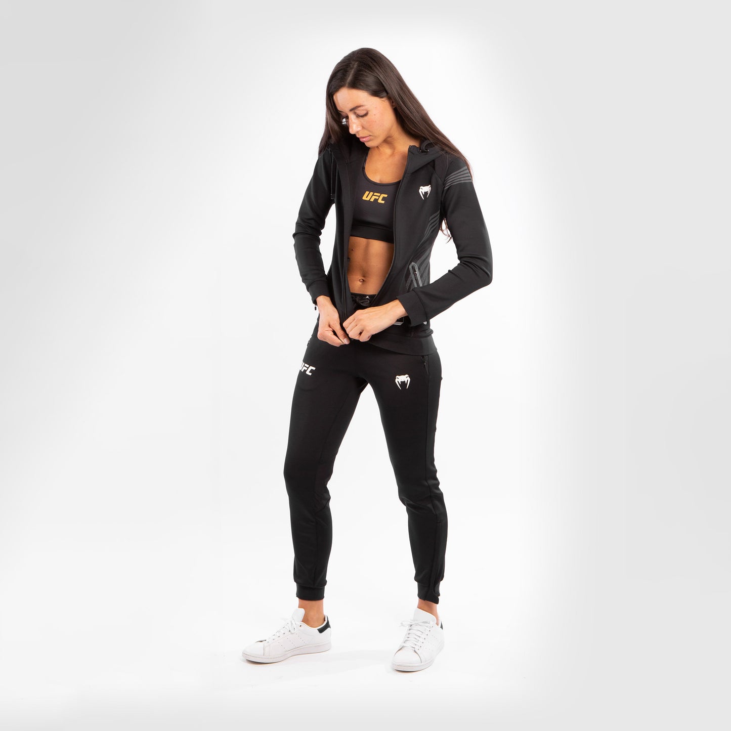 Felpa Con Cappuccio Walkout Donna UFC Venum Authentic Fight Night - Nero
