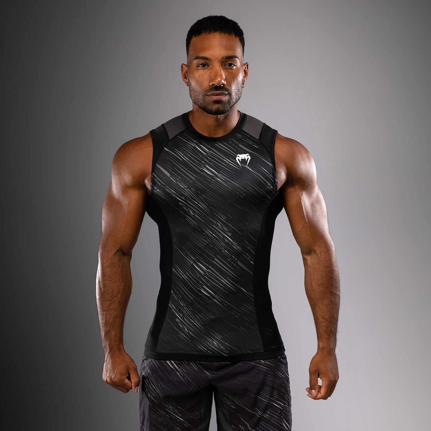 Venum Rapid Rashguard Senza Maniche - Nero/Grigio Tempesta