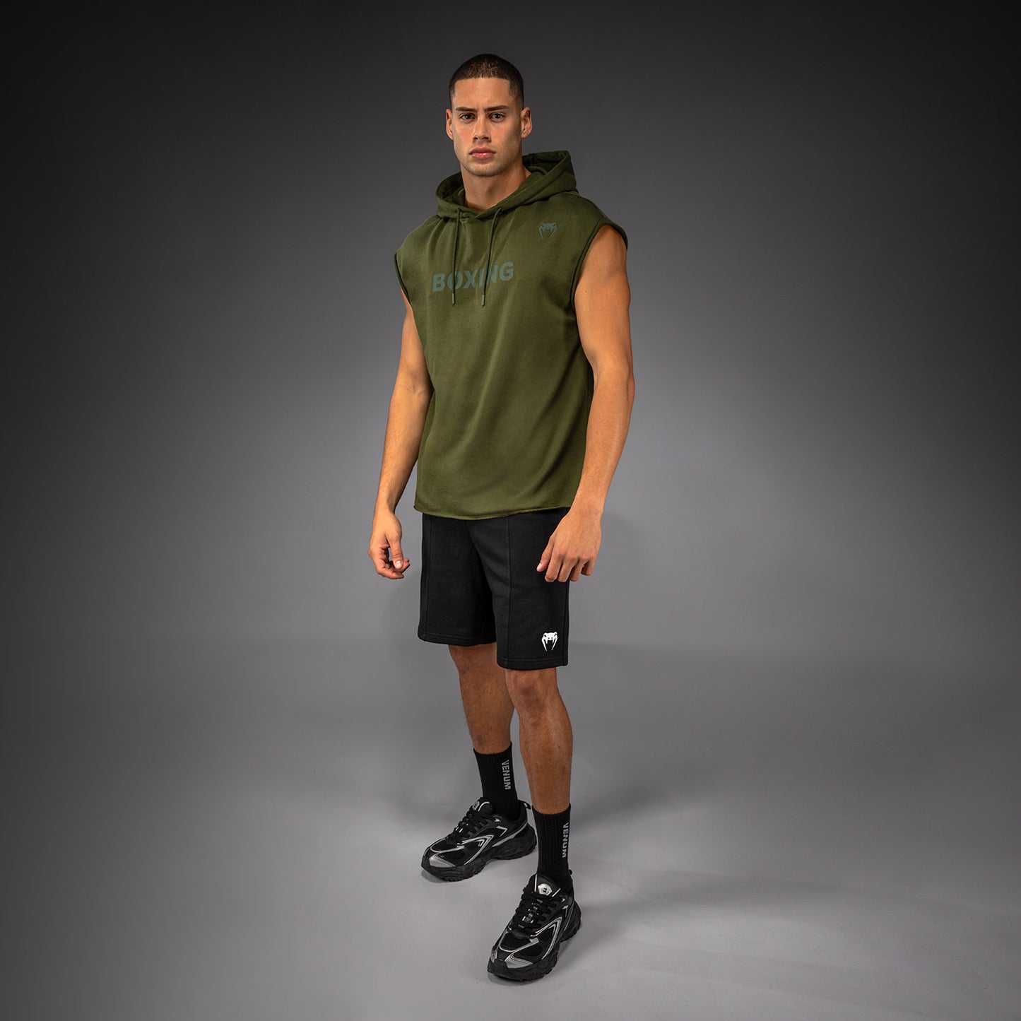 Venum Boxing VT Felpa con Cappuccio Senza Maniche – Verde Militare