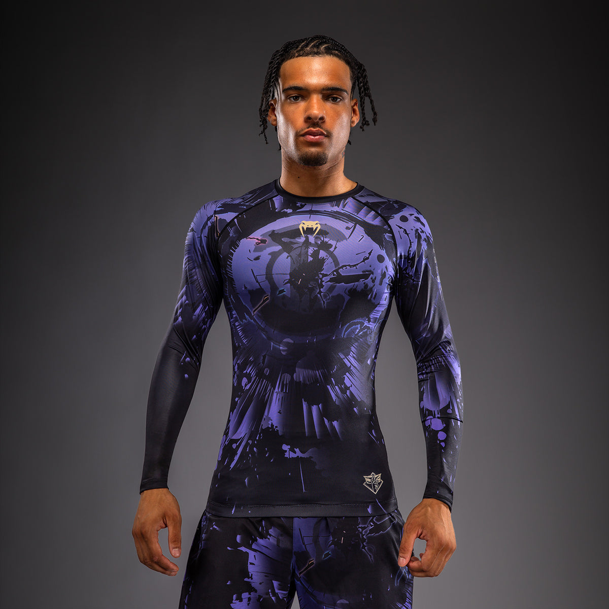 Jujutsu Kaisen x Venum Gojo Rashguard a Maniche Lunghe – Viola