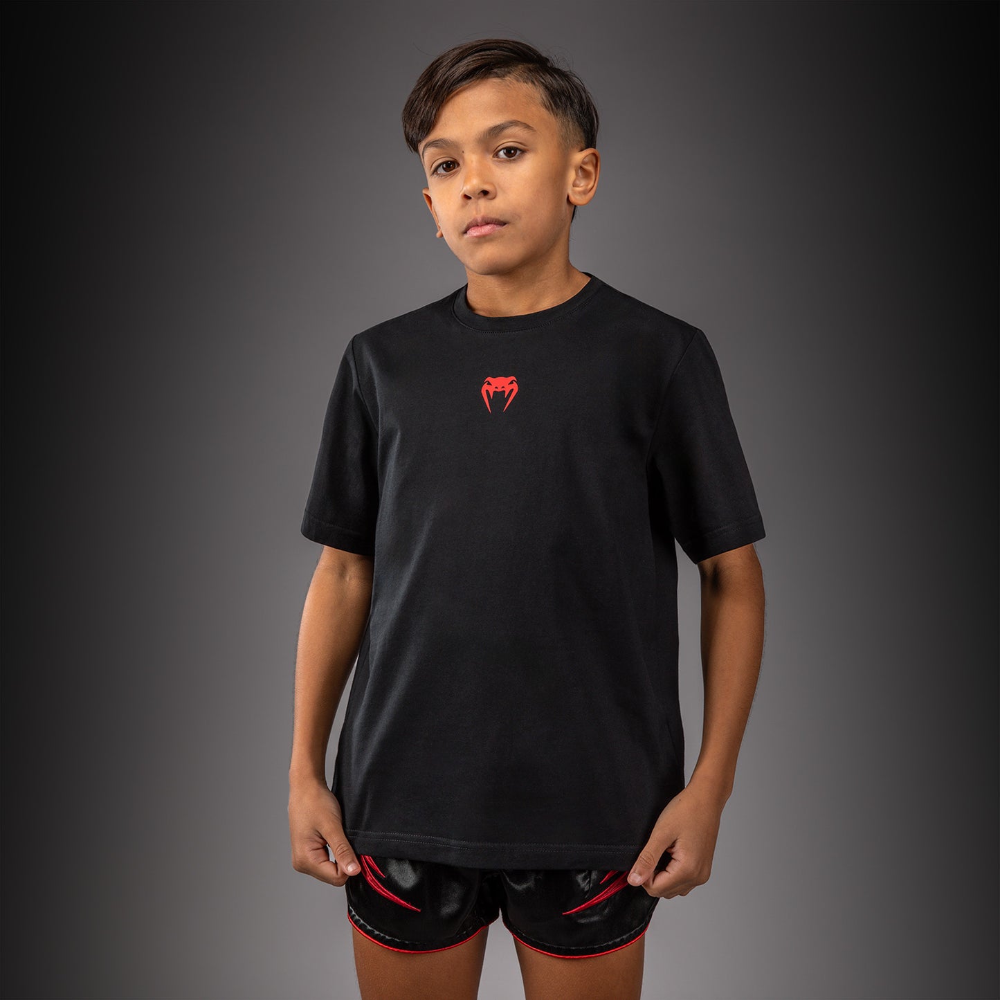 Venum Attack T-shirt in Cotone per Bambini - Nero/Rosso