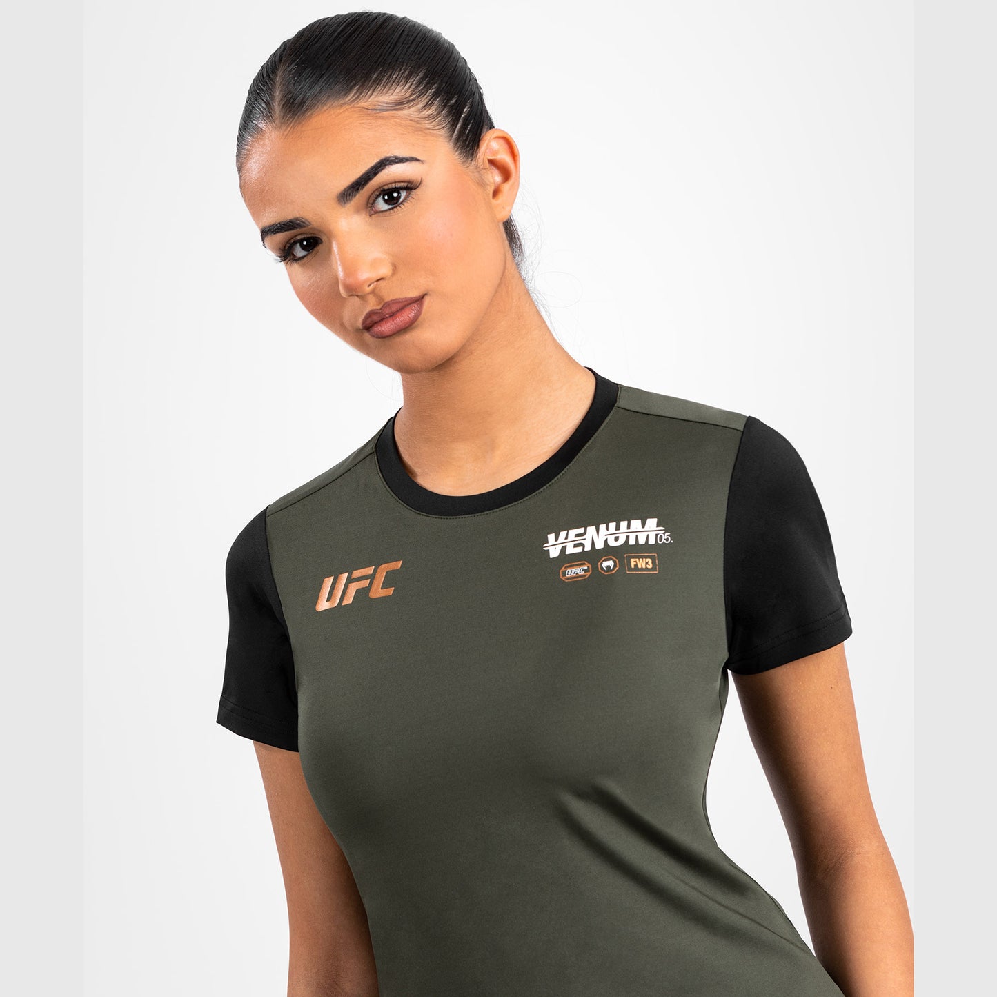 UFC Adrenaline by Venum Fight Week Maglietta Dry-Tech da Donna - Khaki/Bronzo