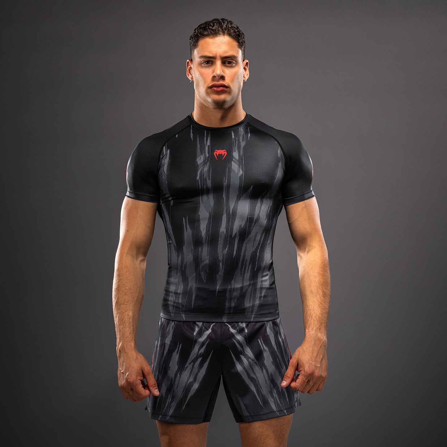 Venum Demon Rashguard a Maniche Corte - Nero/Grigio