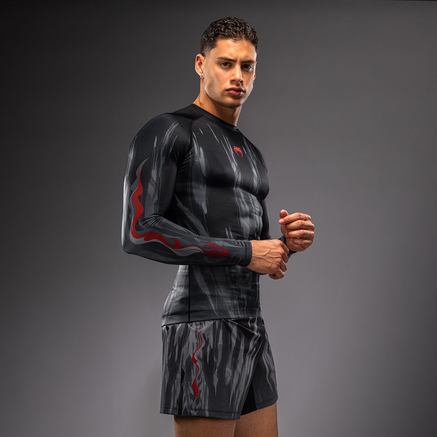Venum Demon Rashguard a Maniche Lunghe - Nero/Grigio