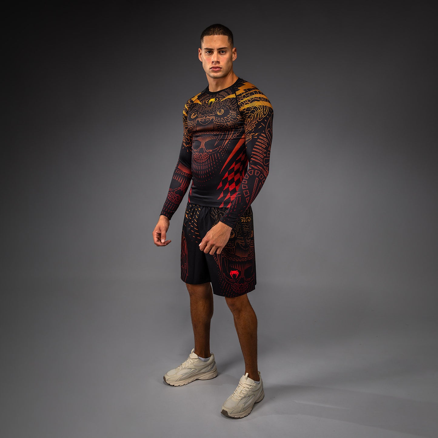Venum Quetzal Fury Rashguard a Maniche Lunghe - Nero/Rosso Fury/Arancione