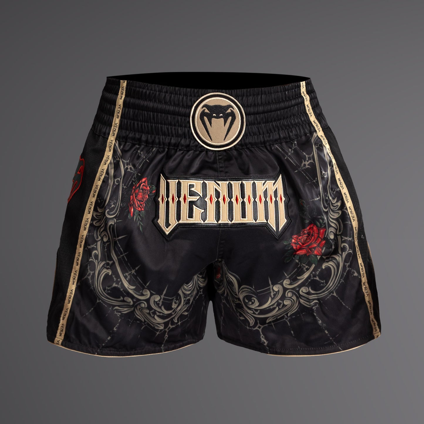 Venum Santa Muerte 5.0 Pantaloncini da Muay Thai - Nero Profondo/Oro
