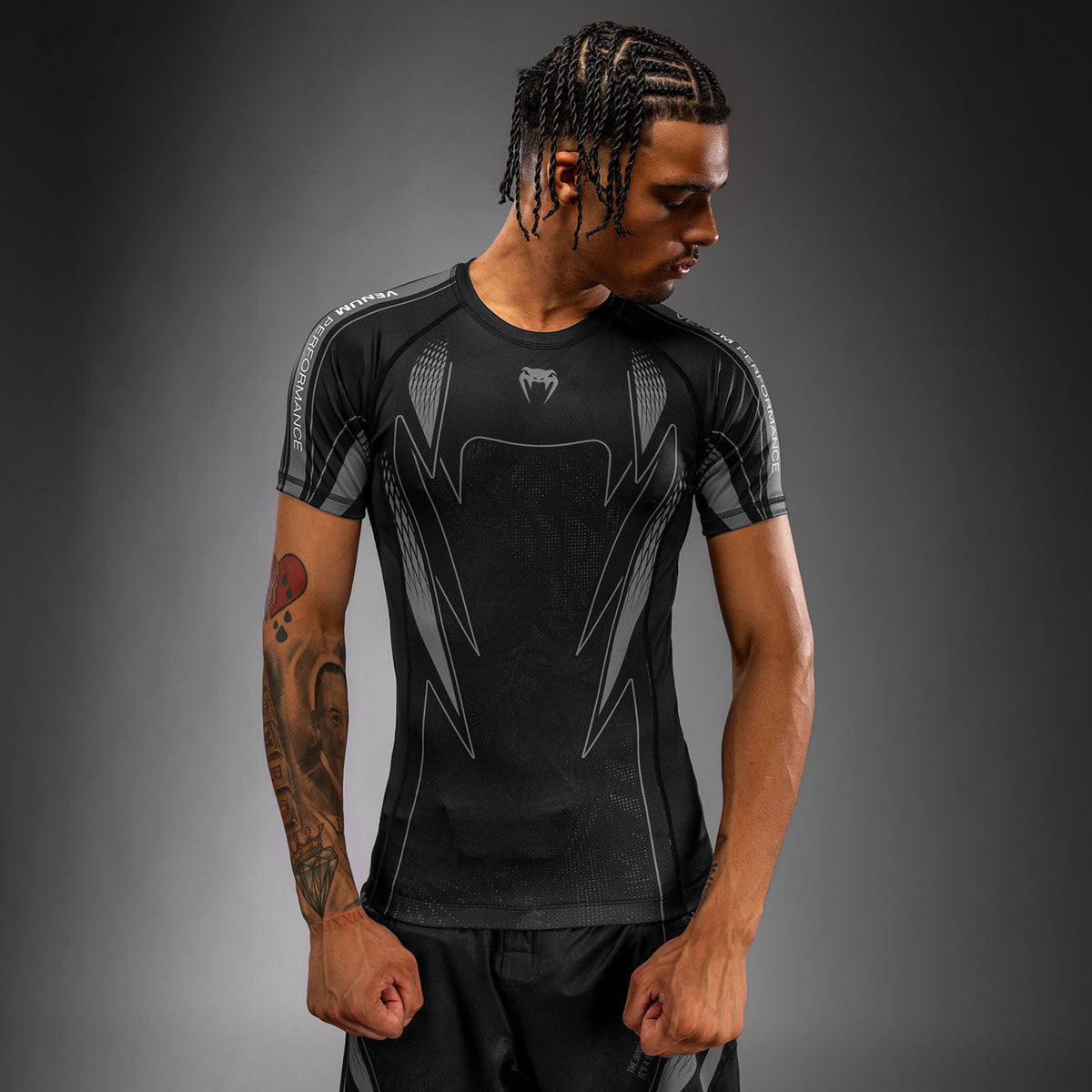 Venum Amazonia Reborn Maglia a compressione a maniche corte - Nero/Grigio