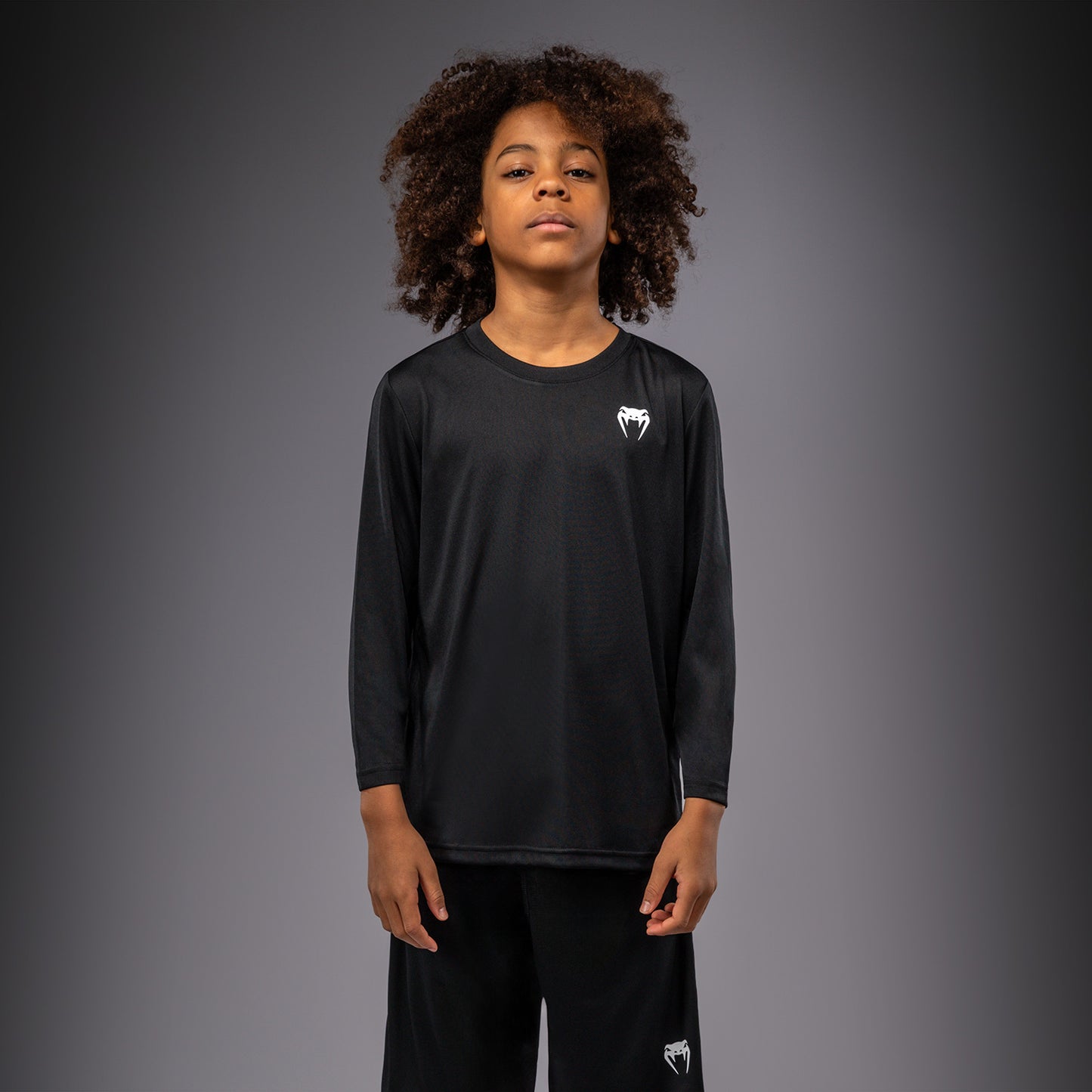 Venum Lineup Maglietta a Maniche Lunghe Per Bambini - Nero/Bianco