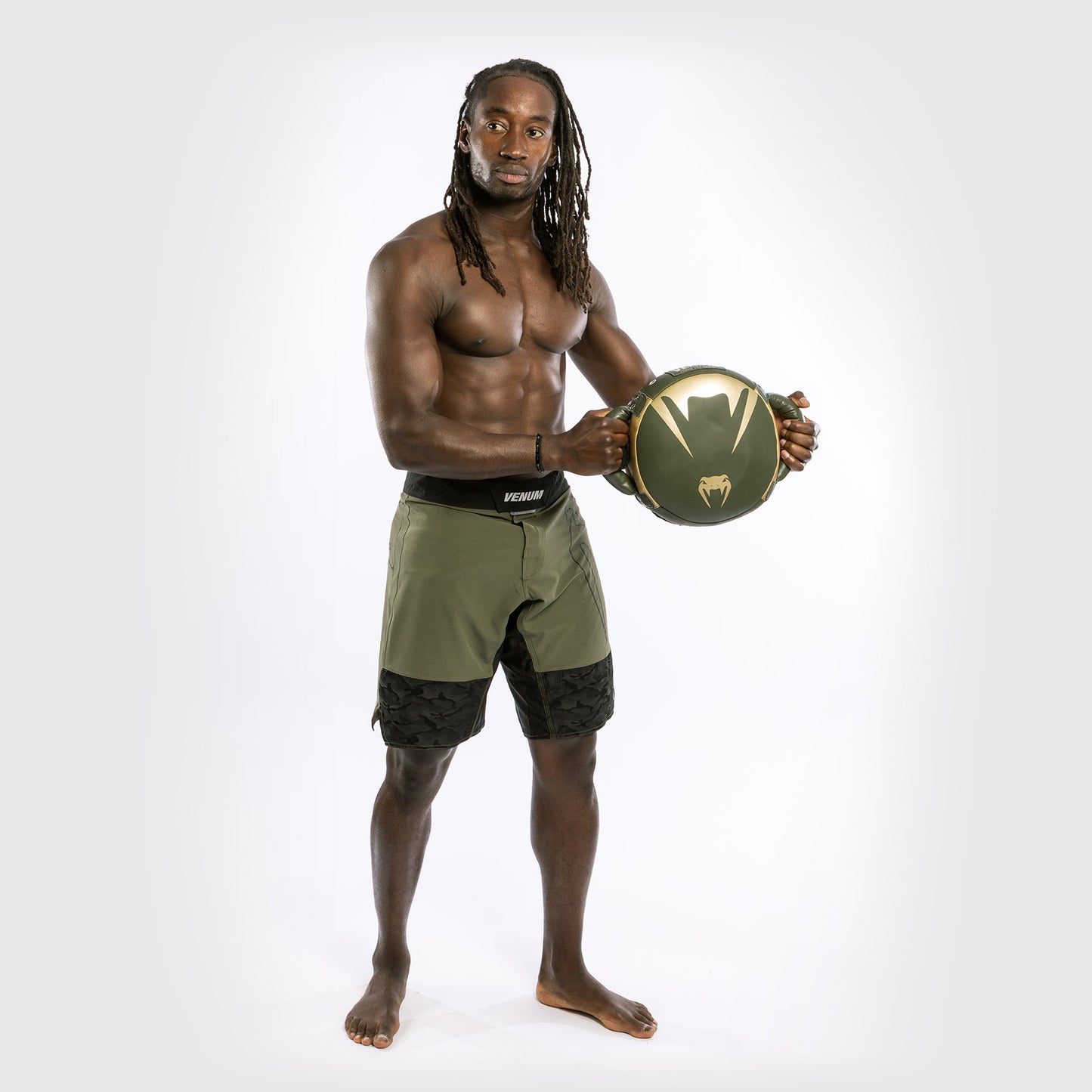 PRO BOXING GEAR PICCOLO PAD ROTONDO IN MICROFIBRA DI QUALITÀ - Khaki/Oro